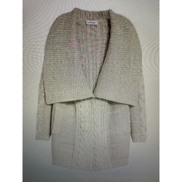 YIGAL AZROUEL Chunky Knit Merino Draped Front Cardi Sweater Women S OVERSIZE - Picture 2 of 15